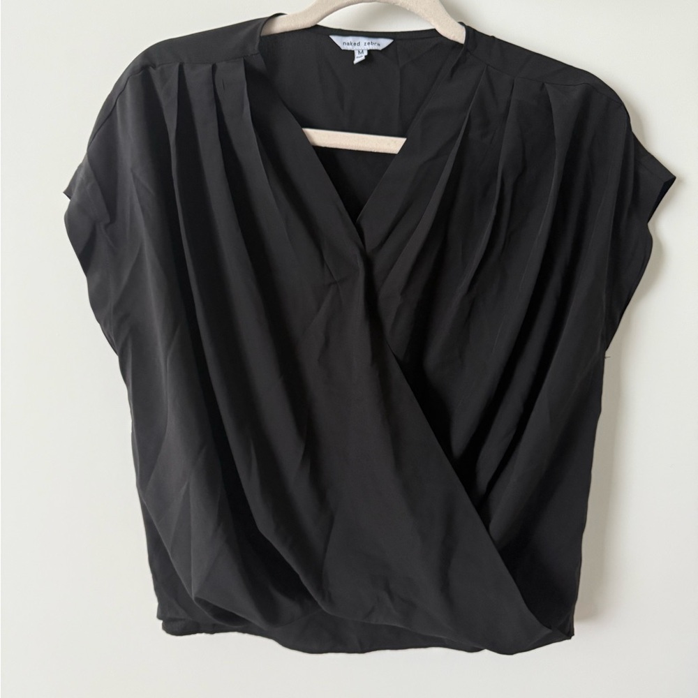 Naked Zebra Black Wrap top